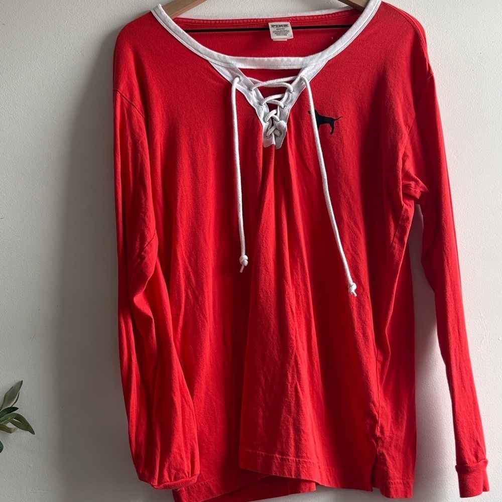 PINK Victoria's Secret Red and White Top